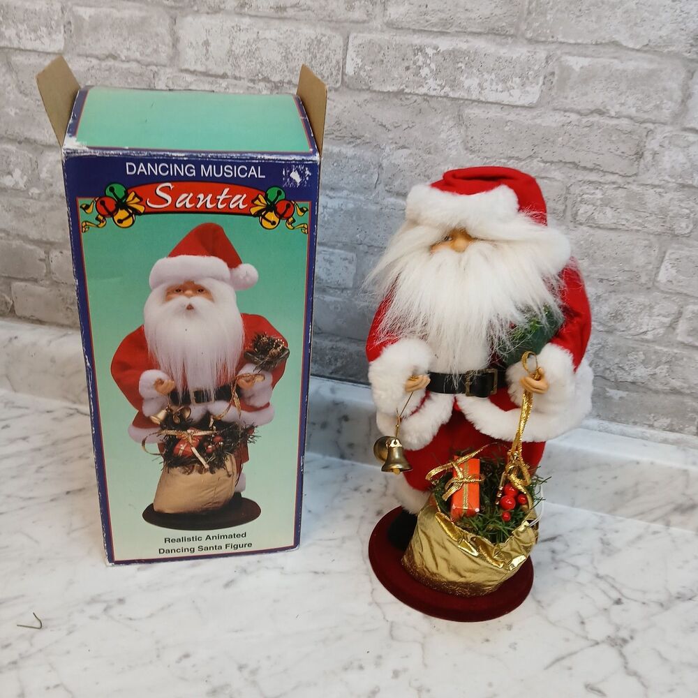 Vtg World Bazaar Animated Musical Dancing Christmas Santa Plays Jingle Bells